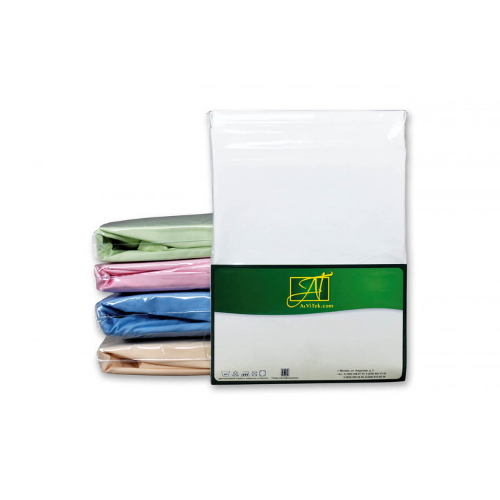 ПР-СО-260-БЕЛ Белая Простынь ткань Сатин однотонный 220х260