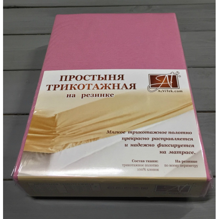 ПТР-СР-180(180) Сухая Роза простыня трикотажная на резинке 180х200х20